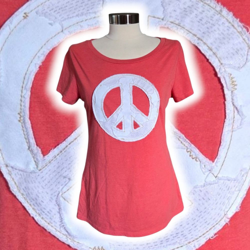 Old Navy Coral Peace Sign Women's Top